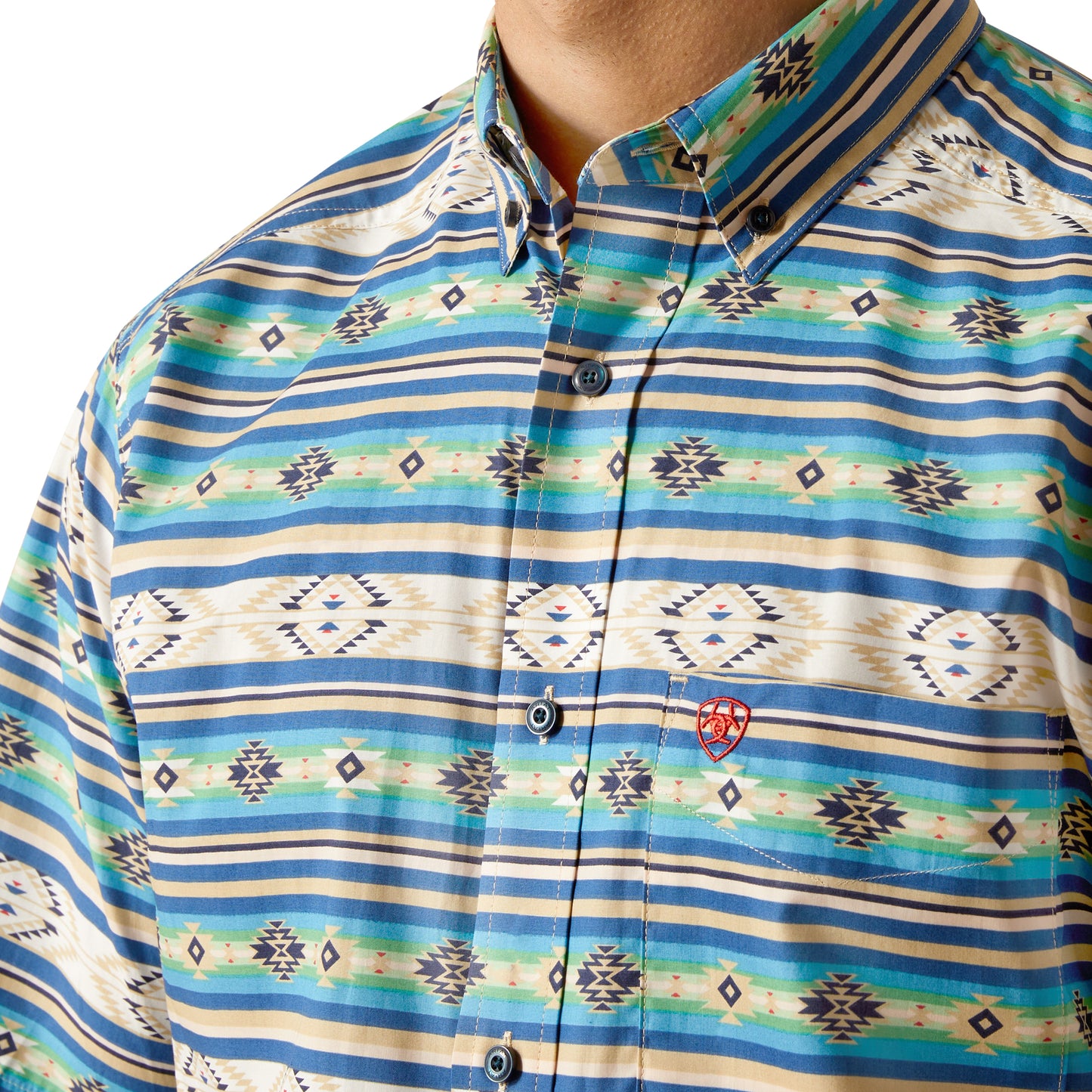 Ariat Men's Denzel Limoges Blue Aztec Button Down Shirt 10051492