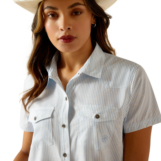 Ariat Ladies Western VentTEK Distressed Stripe Button Down Shirt 10051373