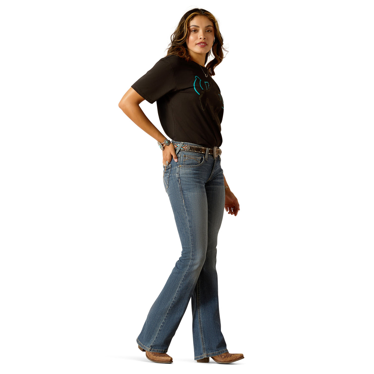 Ariat Jeans Bootcut Elasticizzati Donna Vita Perfetta - R.E.A.L. Denim Rosa Scuro - 5