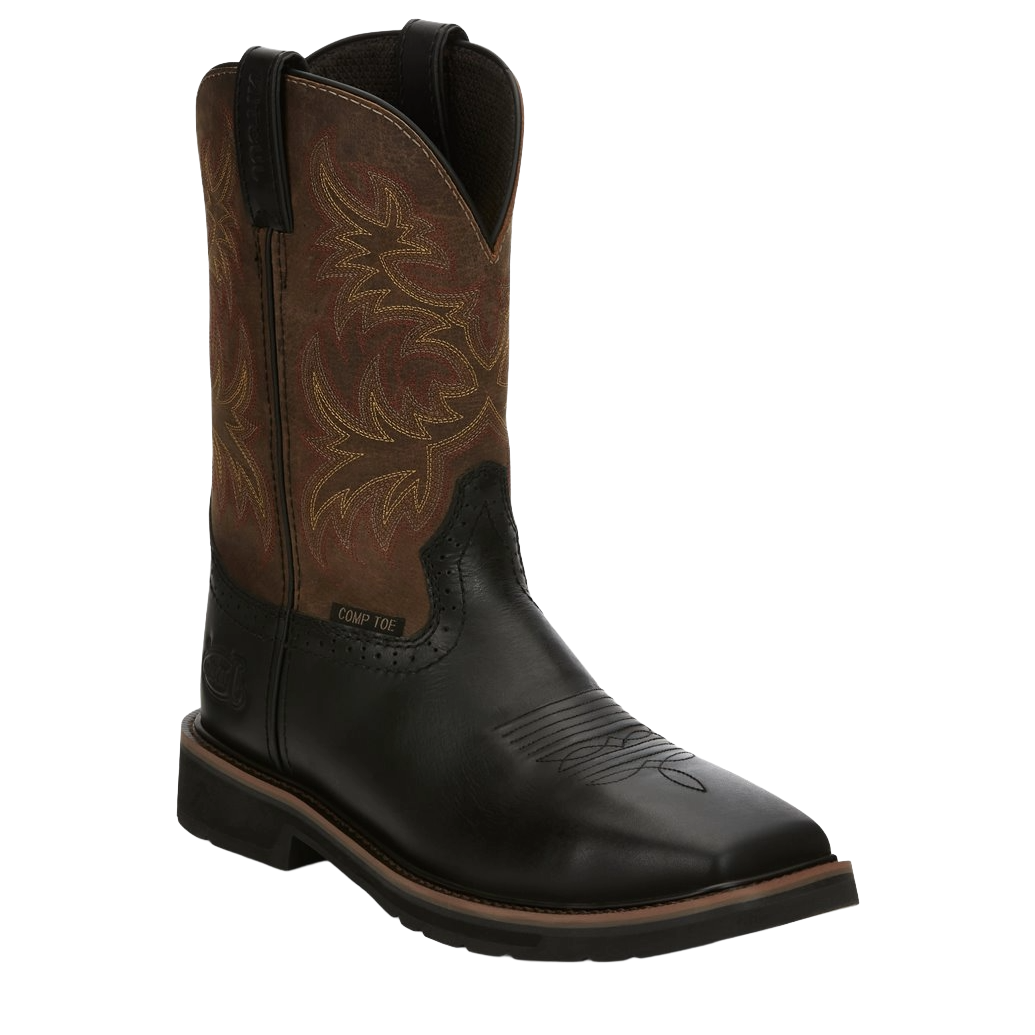 Justin Men's Wood Brown Water Buffalo Composite Toe Work Boots SE4818