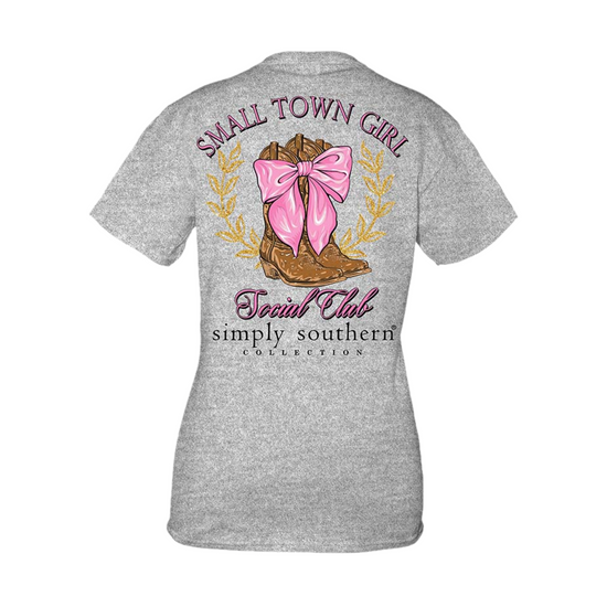 Simply Southern Ladies Small Town Grey T-Shirt SS-SMALLTOWN