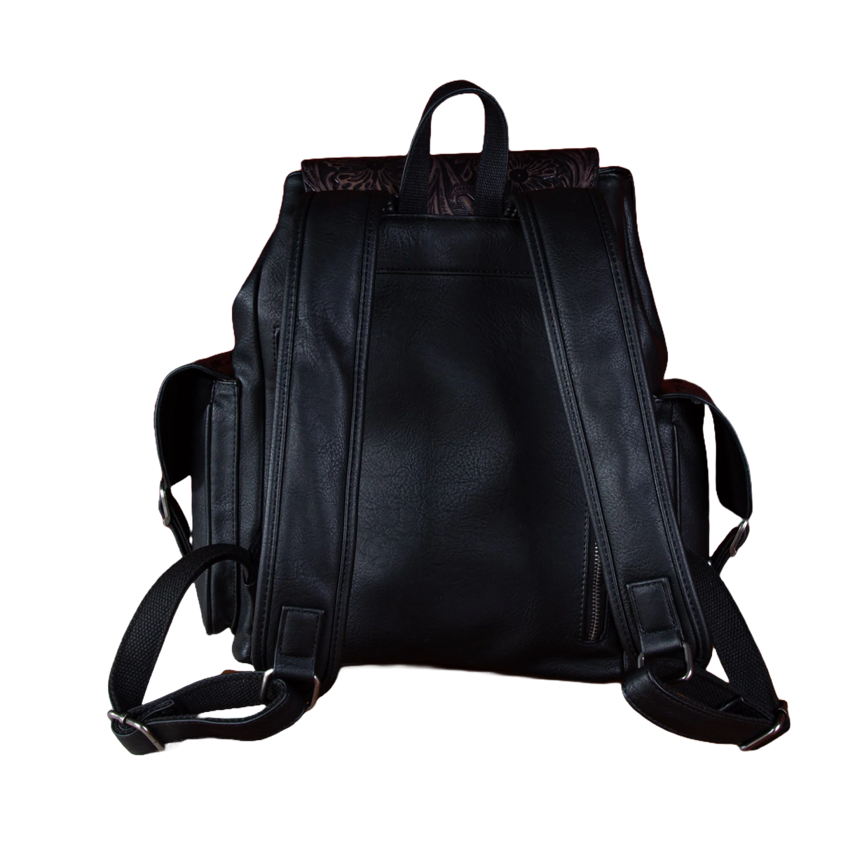 WG12-9110B Wrangler Vintage Floral Tooled Backpack-BLACK WG12-9110B Wrangler Vintage Floral Tooled Backpack - Brown  main image 3