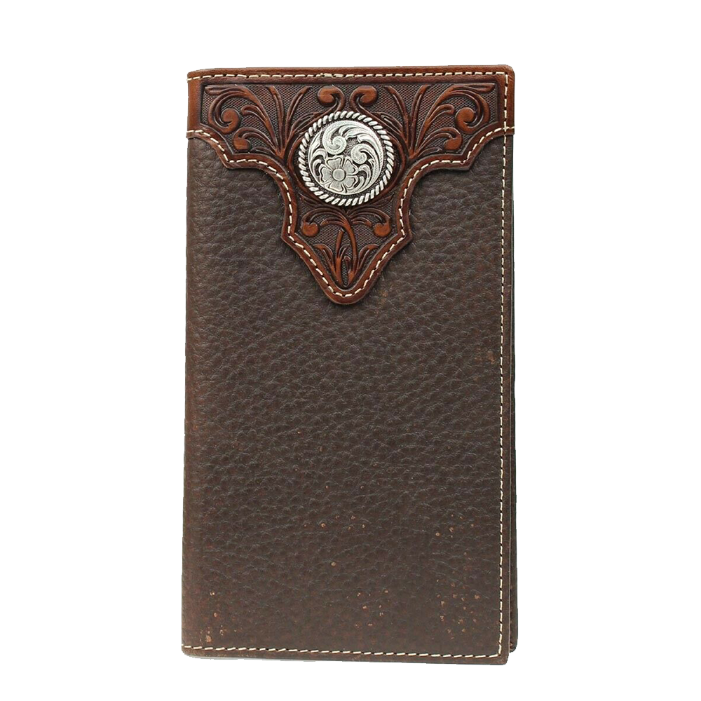 Ariat® Circle Concho Chocolate Brown Leather Rodeo Wallet A3510202