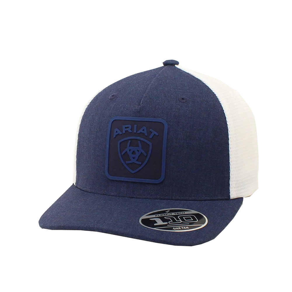 Ariat Men's Logo Patch Denim Blue an White Baseball Cap Hat A300018320