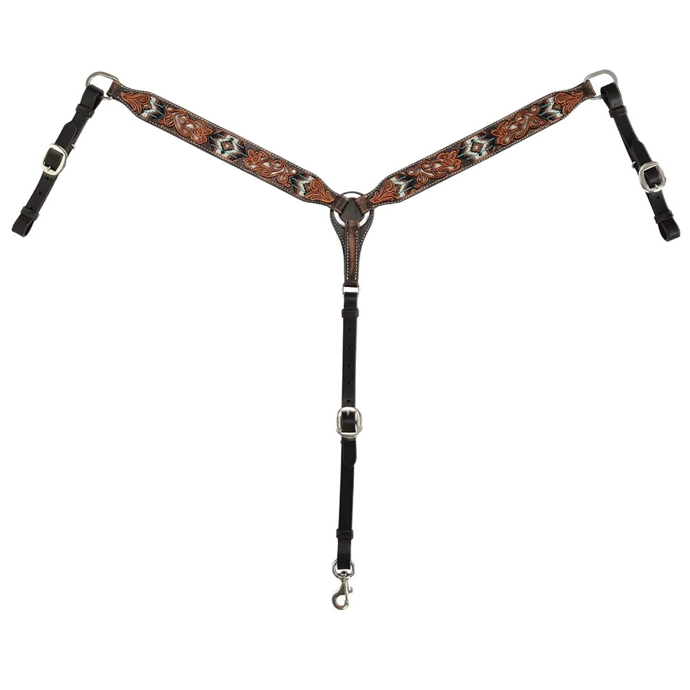 Circle Y Distressed Beaded Breast Collar Wild West Boot Store