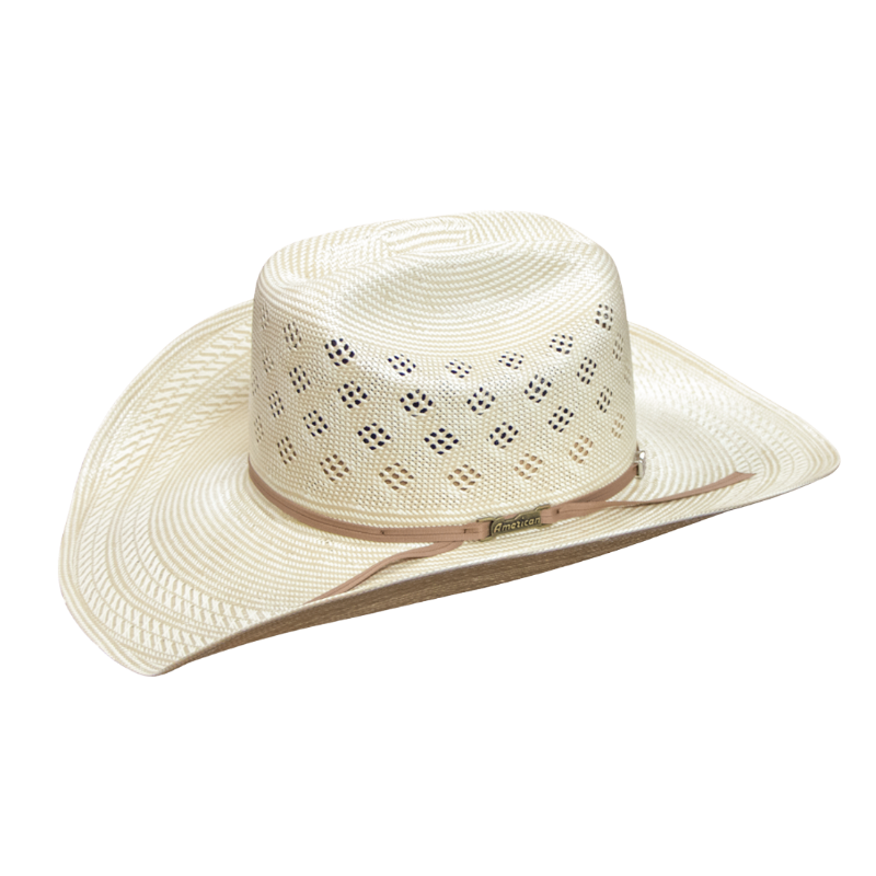 American Hat Co. Rancher Cream & Brown Straw Hat 7800-2CWHIS