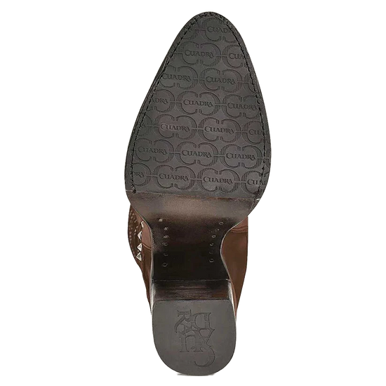 Cuadra Ladies Handmade Fringed Brown Leather Western Boot CU695