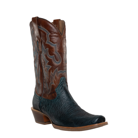 Corral Mens Navy Blue Cognac Ostrich Embroidery Boot A4401