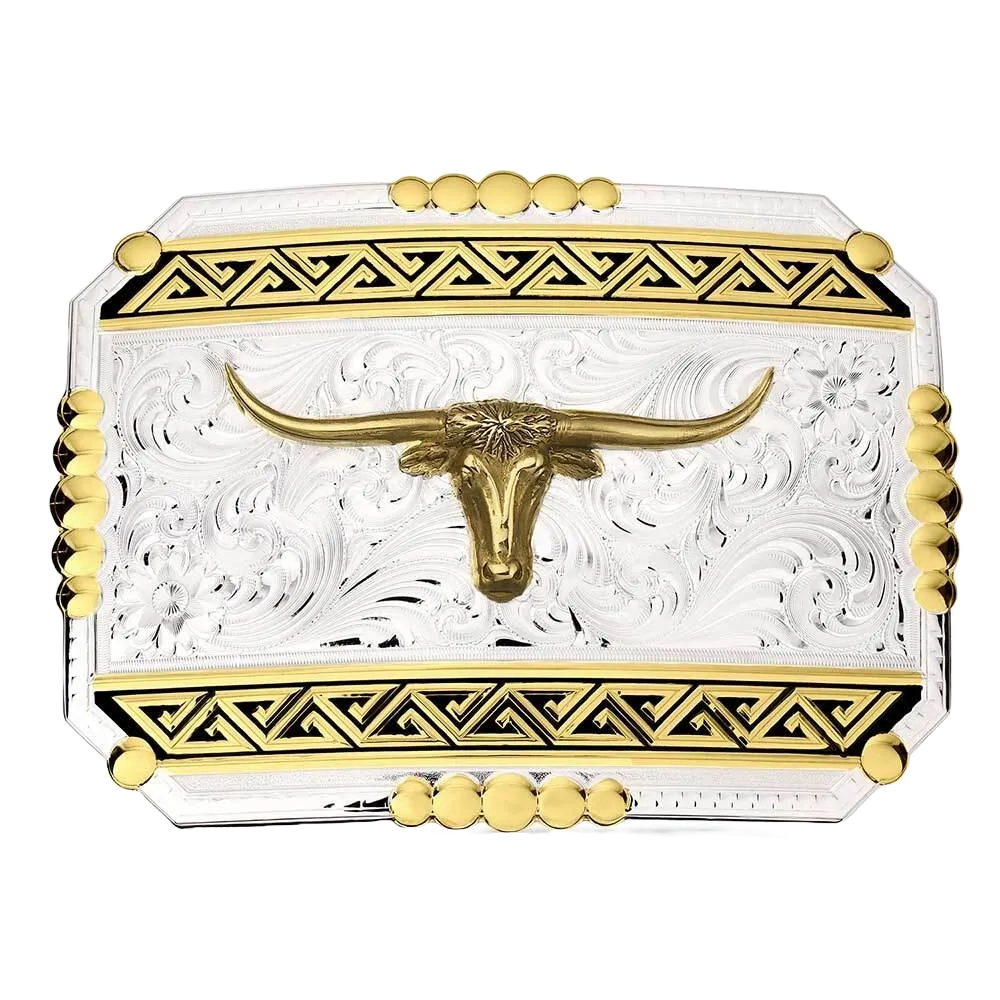 Montana Silversmiths Southwest Origins Longhorn Buckle 52910-767M Montana Silversmiths Southwest Origins Longhorn Buckle 52910-767M
