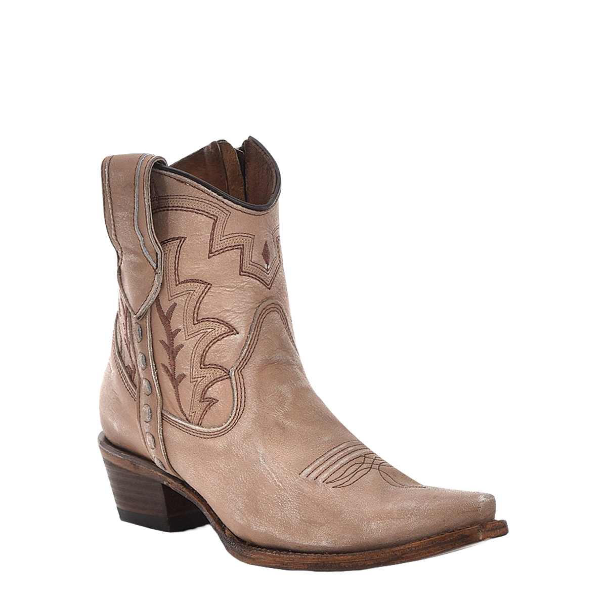 Circle G Ladies Sand Embroidery & Zipper Ankle Boots L6098 Wild West