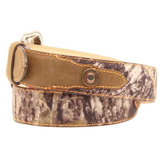 Nocona Children's Shell Concho Camo & Brown Leather Belt N44174222