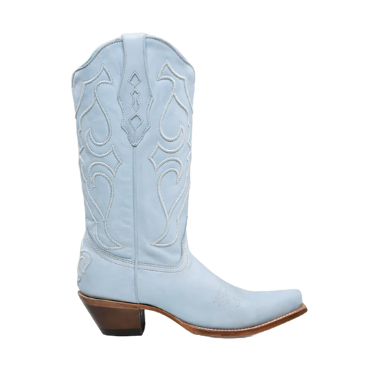 Corral Ladies Baby Blue Embroidery Snip Toe Boots Z5253