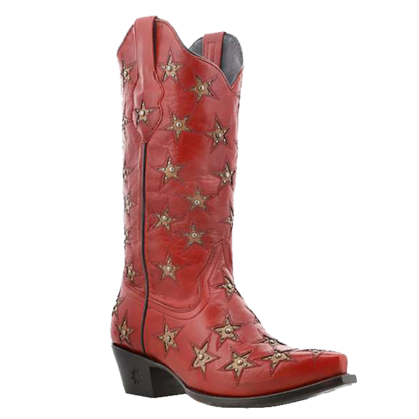 Black Star Ladies Western Marfa Snip Toe Red Bone Boots WBSN001