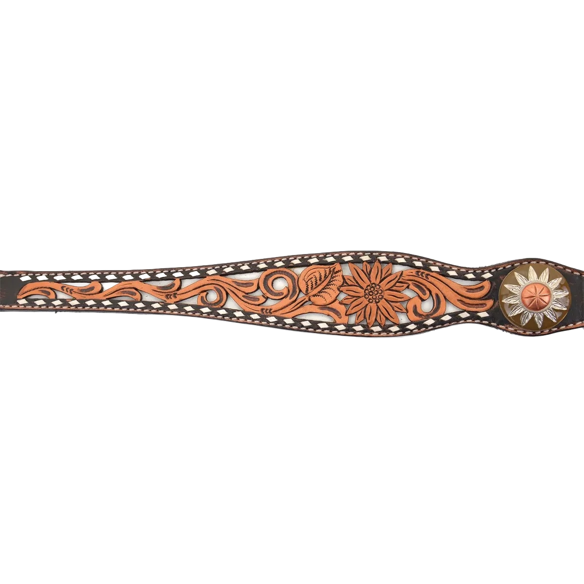 Circle Y White Daisy Filigree Breast Collar Wild West Boot Store