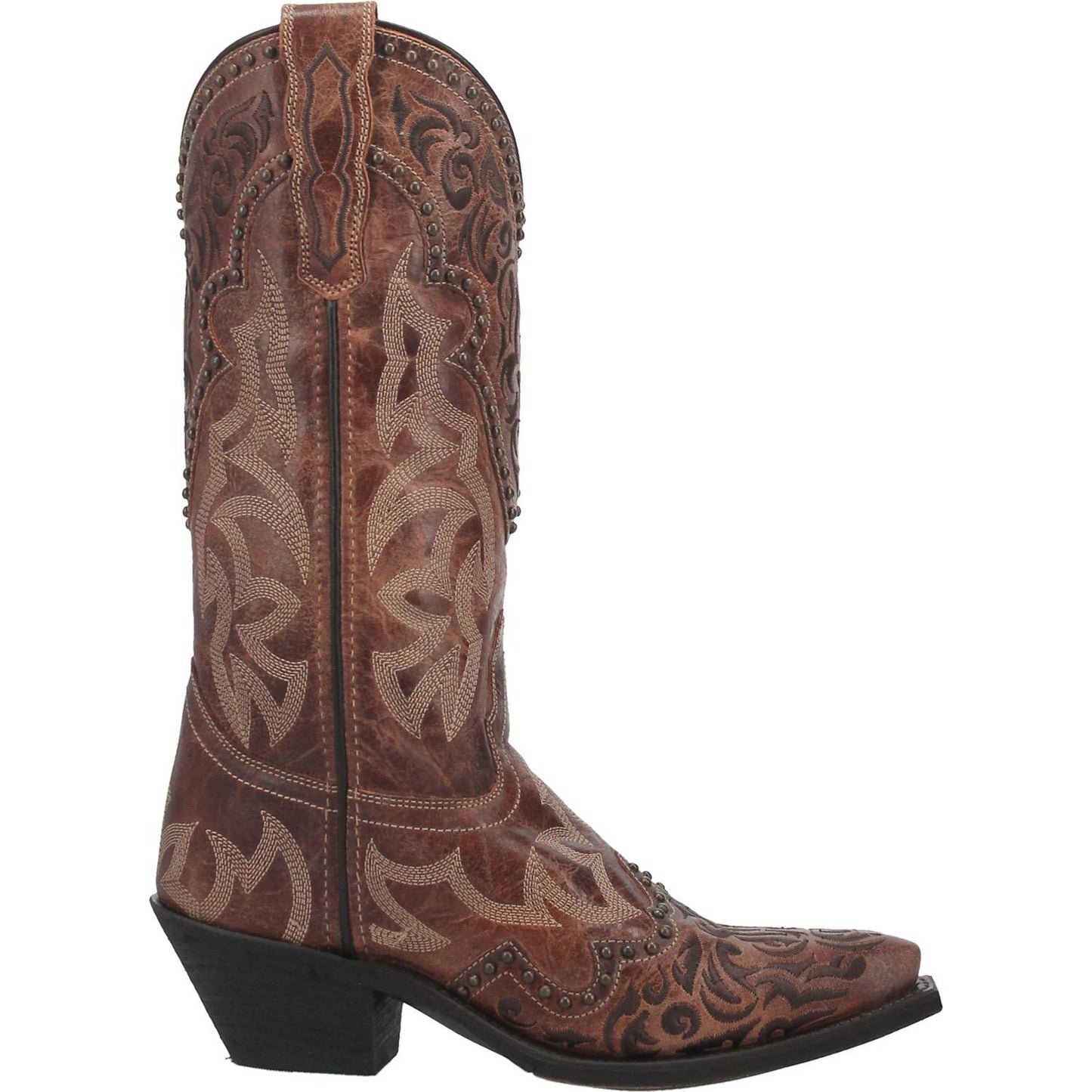 Laredo Ladies Braylynn Snip Toe Brown Pull On Western Boots 52410