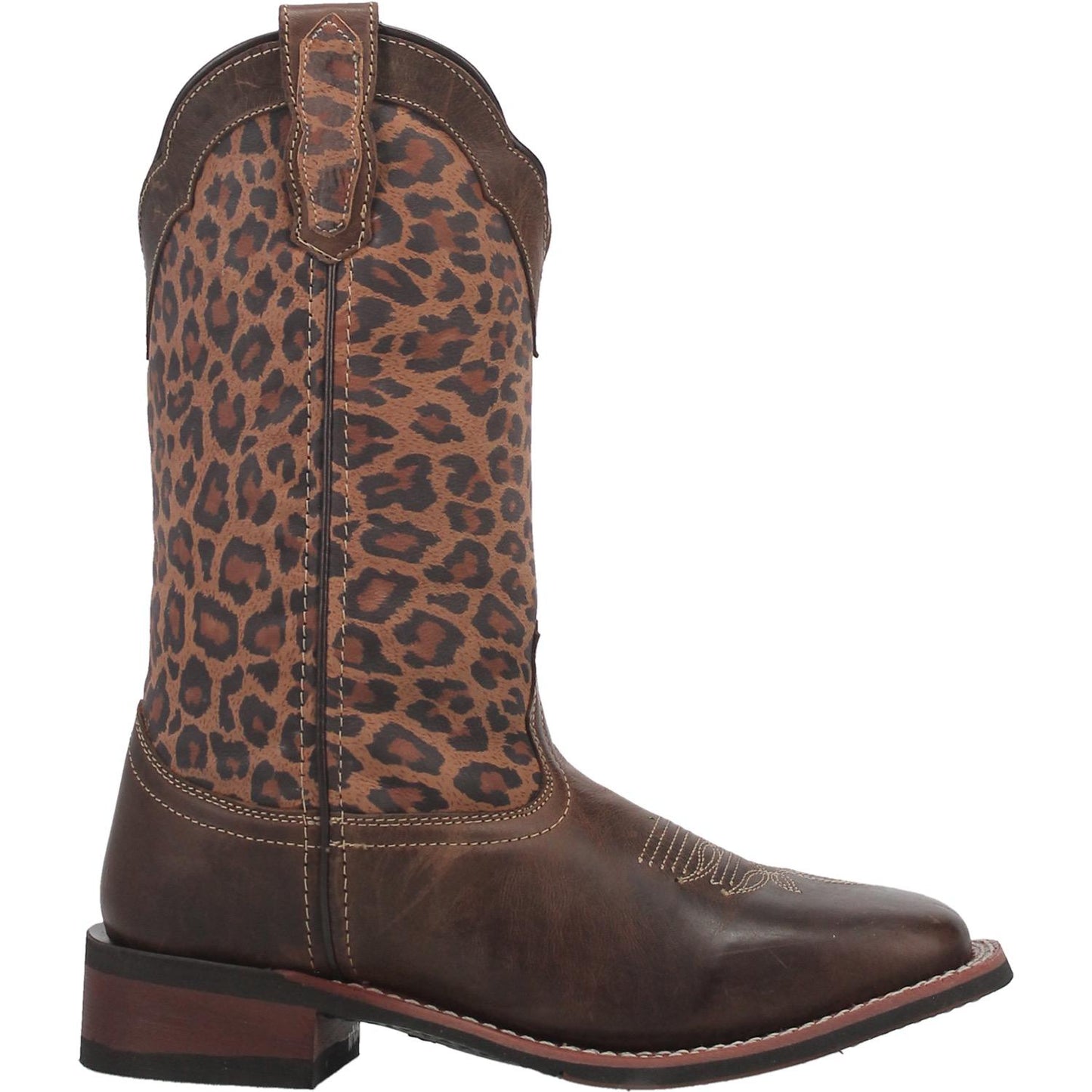 Laredo Ladies Astras Cheetah Print Square Toe Tan Western Boots 5890