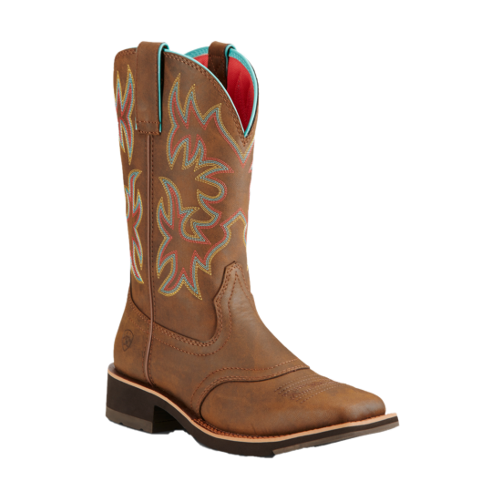 Ariat Ladies Delilah Square Toe Toasted Brown Western Boots 10018676