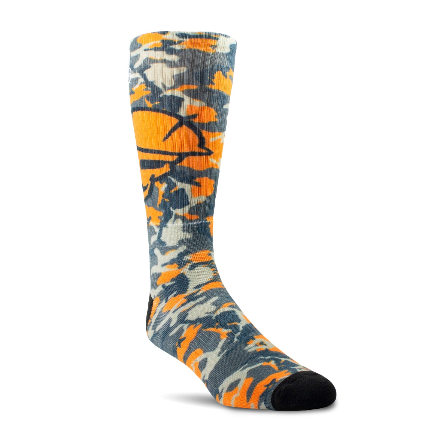 Ariat Men's 2-PK Roughneck Graphic Crew Grey & Orange Socks AR2534-090