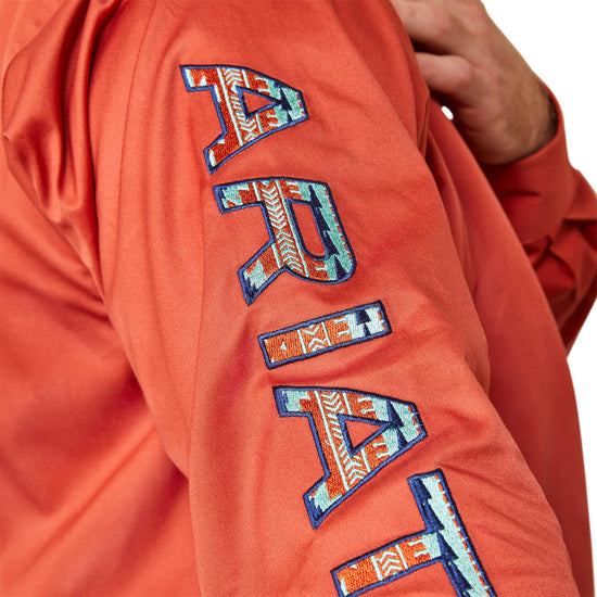 Ariat Men's Team Logo Twill Easy Tiger Orange Button Up Shirt 10043522