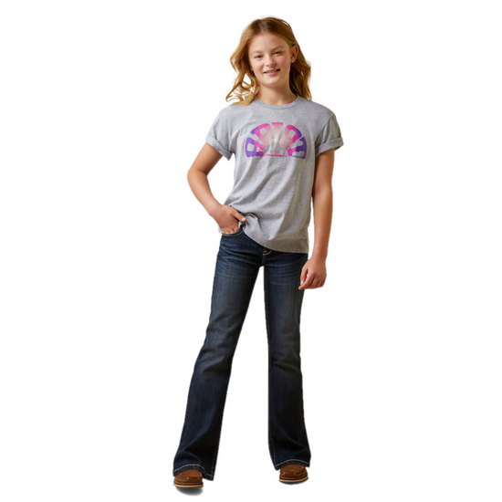 Ariat® Girls Rainbow Sunset Athletic Heather Graphic T-Shirt 10044611
