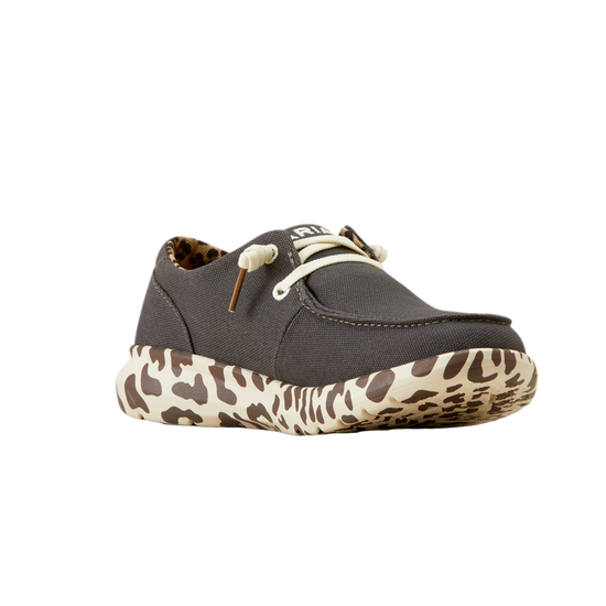 Ariat Ladies Hilo Charcoal Leopard Slip On Shoes 10050925