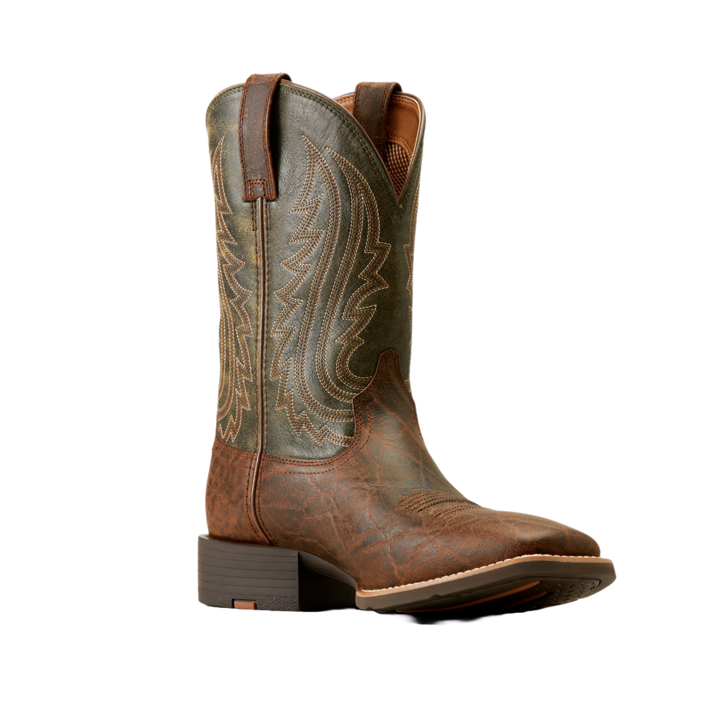 Ariat Men's Sport Big Country Mahogany Elephant Print & Forest Green Boots 10050935