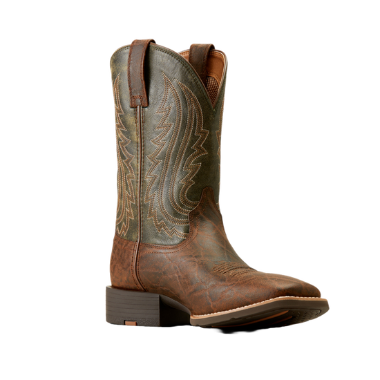 Ariat Men's Sport Big Country Mahogany Elephant Print & Forest Green Boots 10050935
