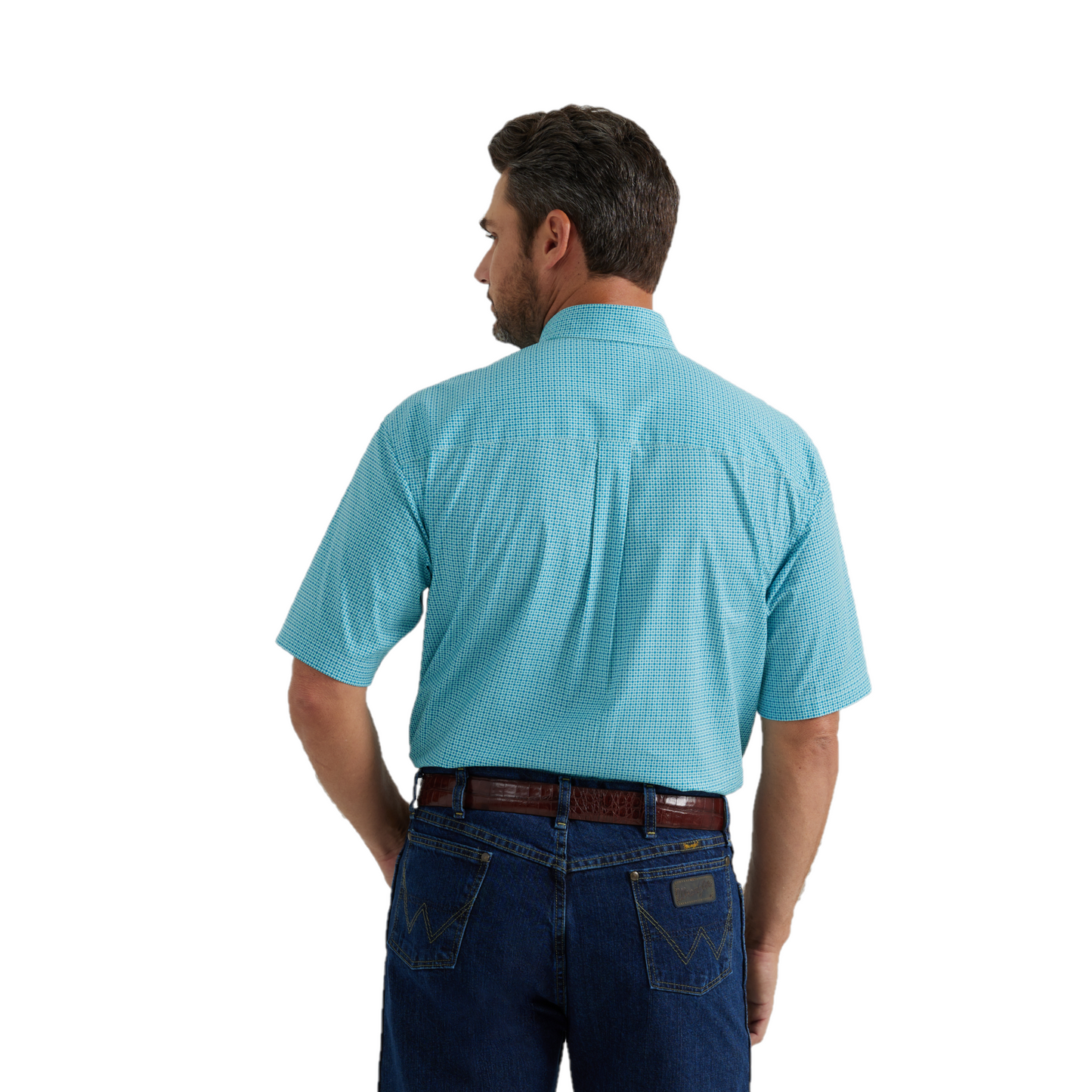 Wrangler Men's George Straight Aqua Button Down Shirt 112346539
