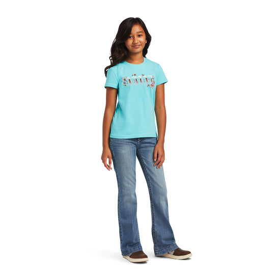 Ariat Girls Amazonite Blue Real Cactus T-Shirt 10040640