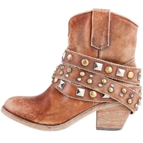 Corral Ladies Studded Strap Ankle Cowgirl Boots P5042 - Wild West Boot Store - 4