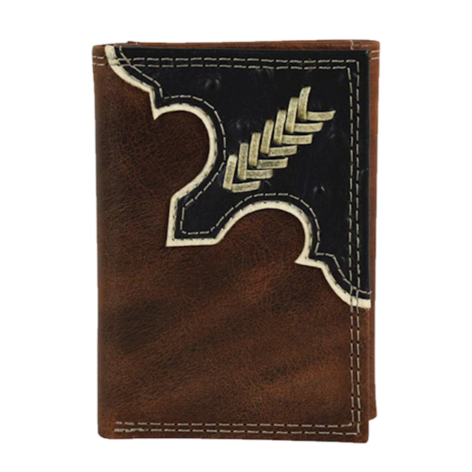 Justin Men's Rawhide Western Brown Trifold Wallet 2122765W8 Wild West