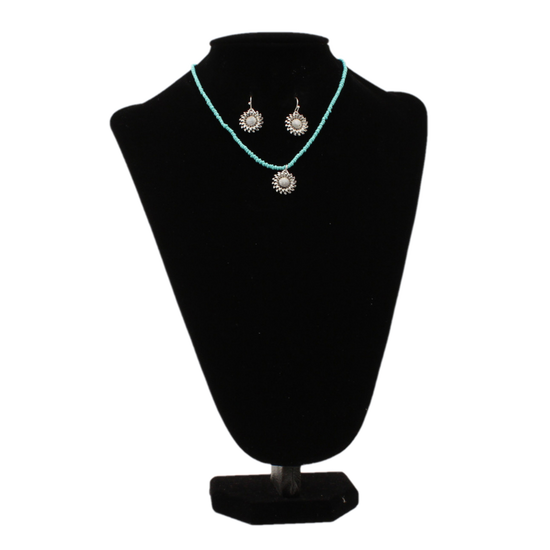 Blazin Roxx® Ladies Sunflower Turquoise Necklace & Earring Set 3052133
