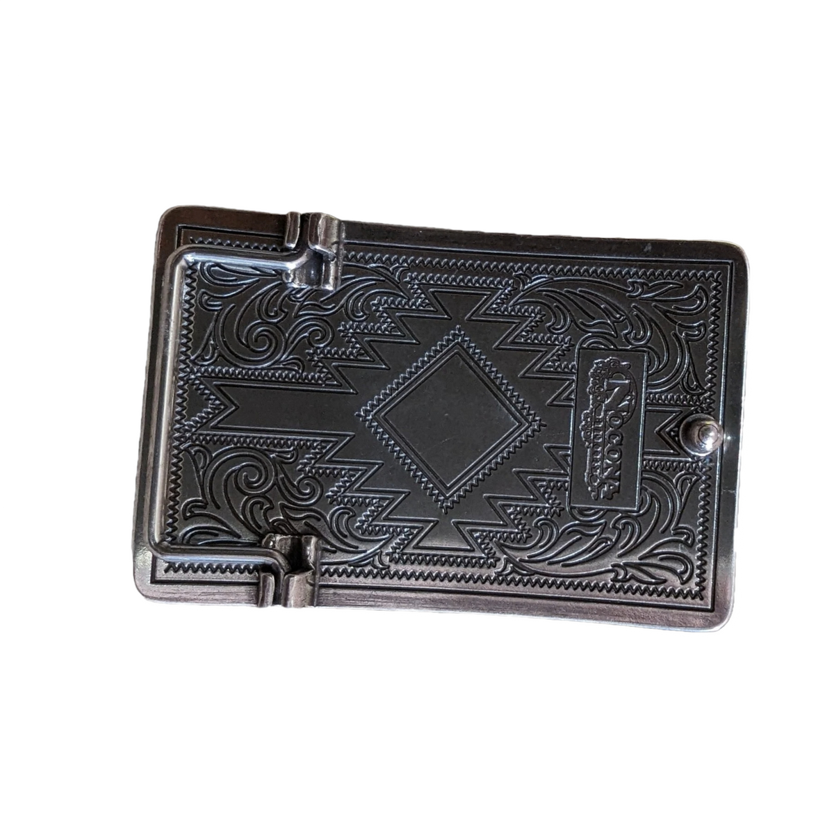 Blazin Roxx Turquoise Diamond Antique Silver Square Belt Buckle 37904