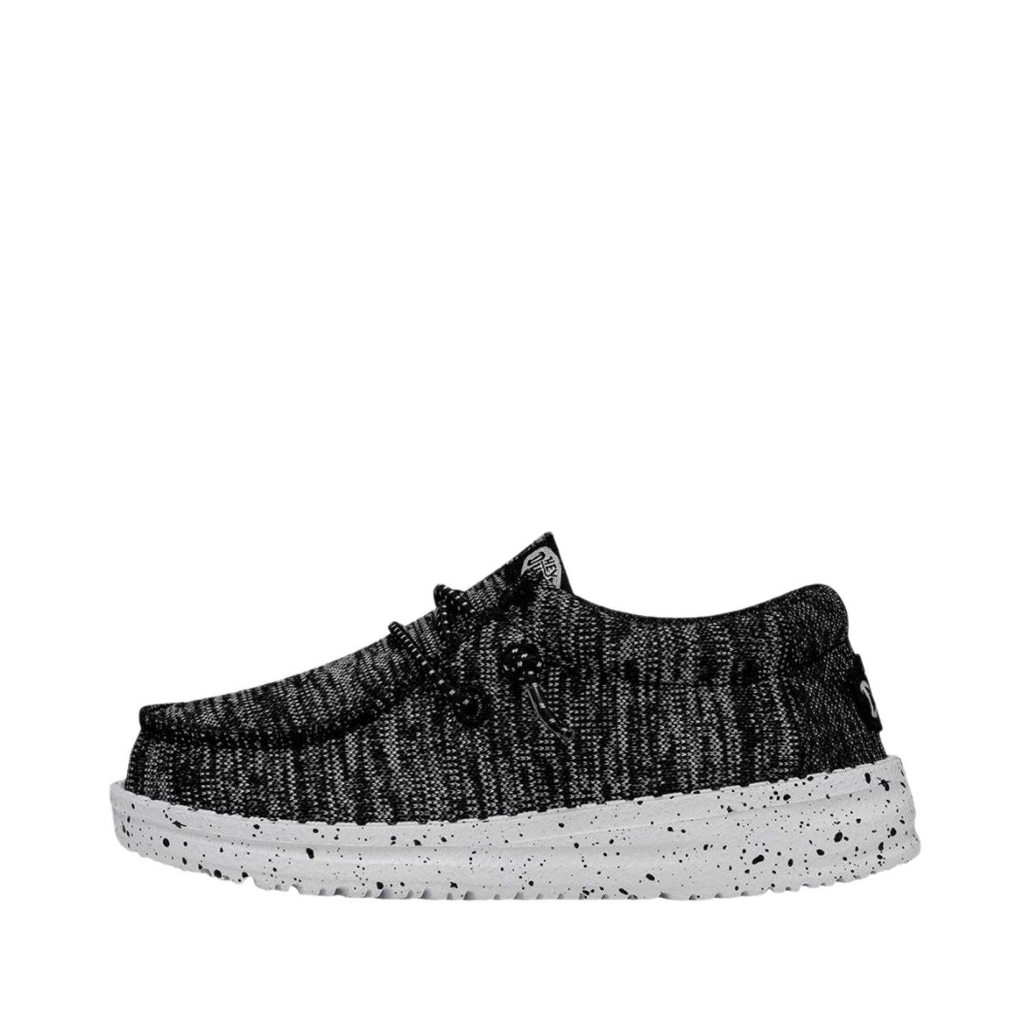 Hey Dude Youth Wally Sport Knit Black & White Shoes 40551-066