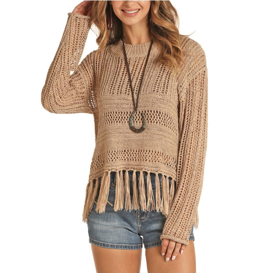 Panhandle Ladies Ladies Long Sleeve Tan Sweater 46-8393-27