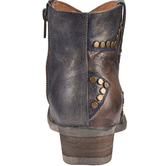 Circle G By Corral Ladies Blue Studded Star Inlay Booties Q5025