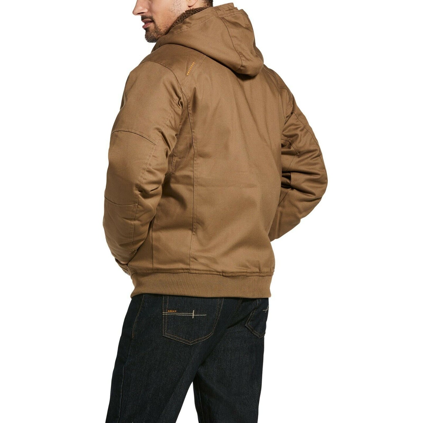 Ariat® Men's Rebar DuraCanvas Field Khaki Brown Hooded Jacket 10032964