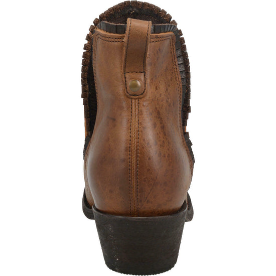 Laredo Ladies Fringette Brown Leather Booties 3173