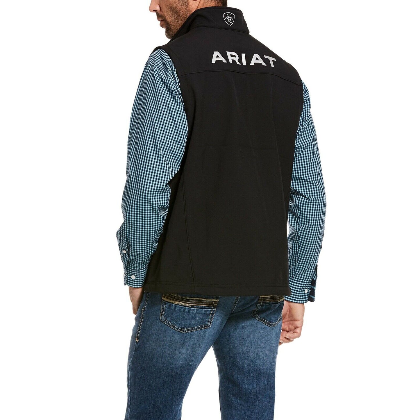Ariat® Men's Logo 2.0 Black Stretch Softshell Vest 10028321