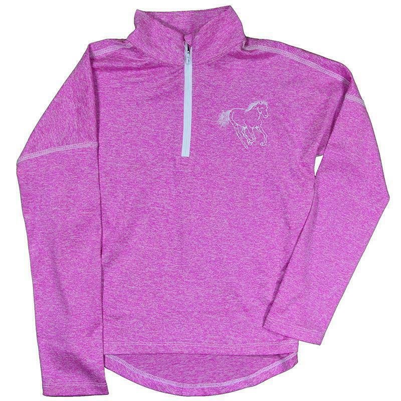 Cowgirl Hardware Girls Heather Pink Sport Knit Pullover 473276-154