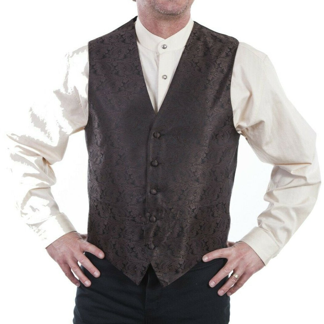 Scully Men's Classic Paisley Brown Western Vest RW093N-BRN