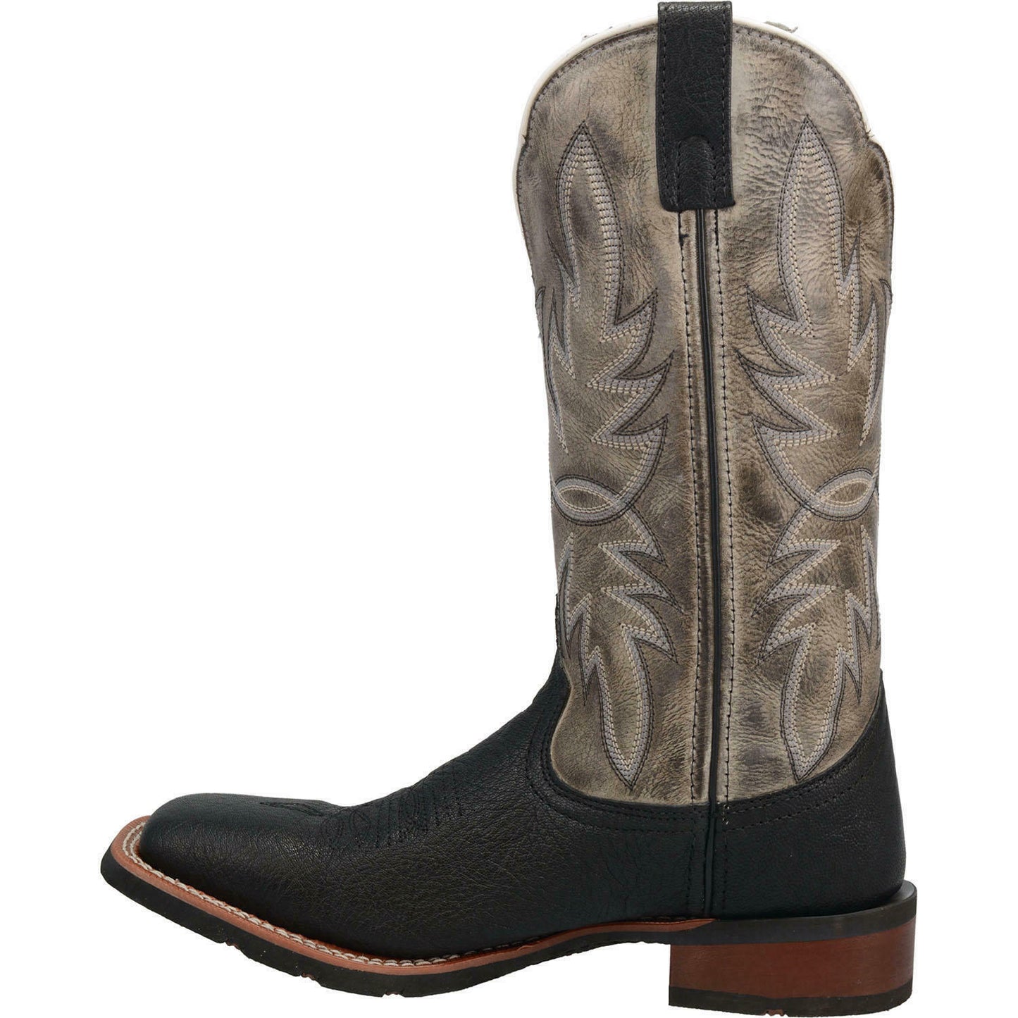 Laredo Men's Isaac Black & Grey Leather Boots 7910