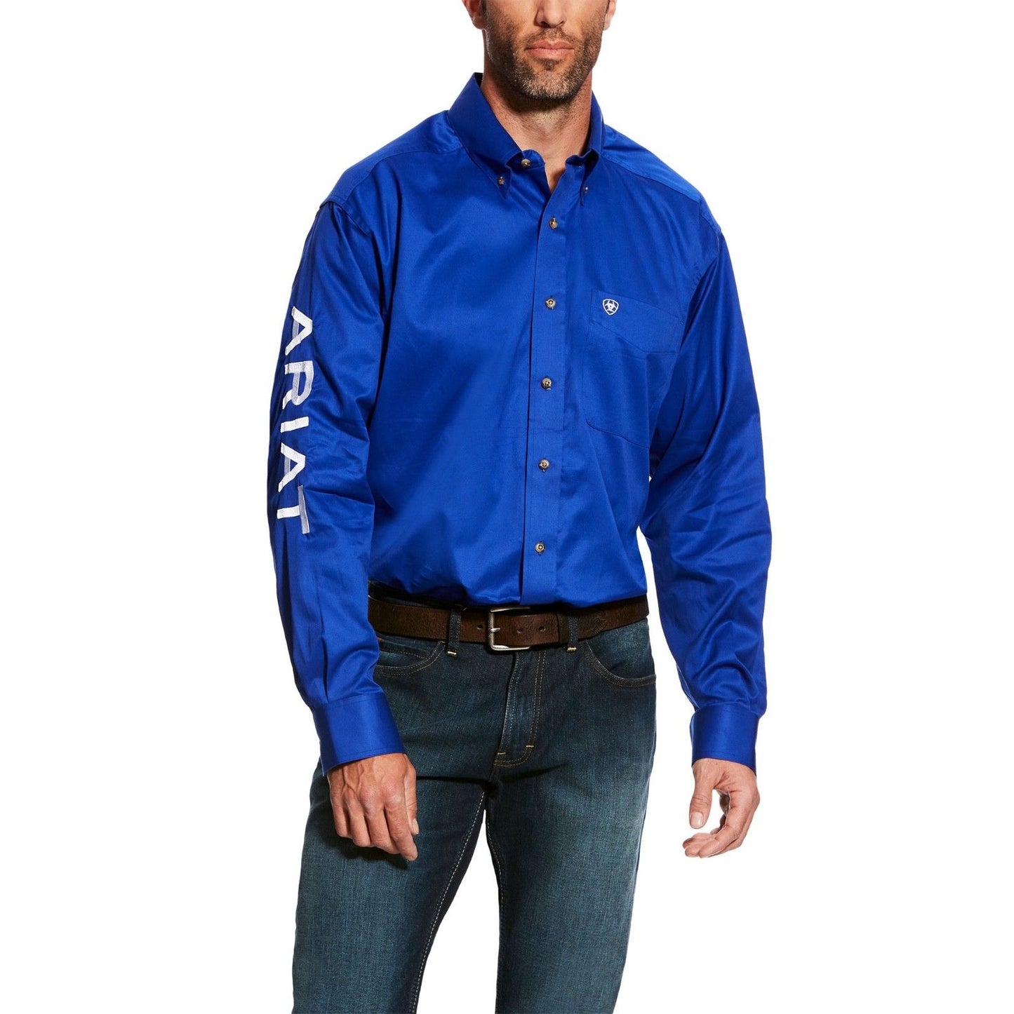 Ariat® Men's Team Logo Ultramarine Twill Long Sleeve Shirt 10017498