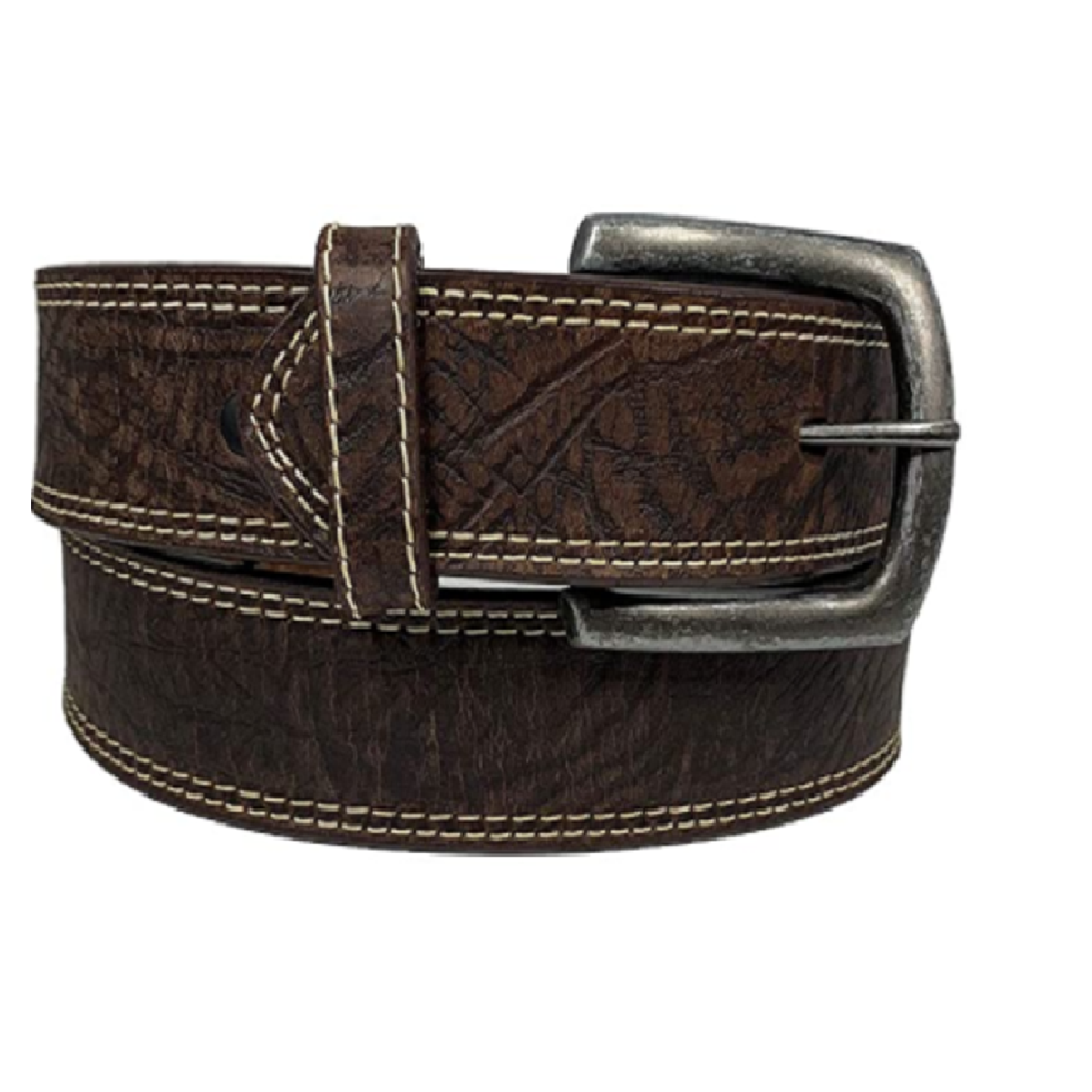 Twisted X Mens Dark Brown Elephant Stamped Leather Belts XWF-21