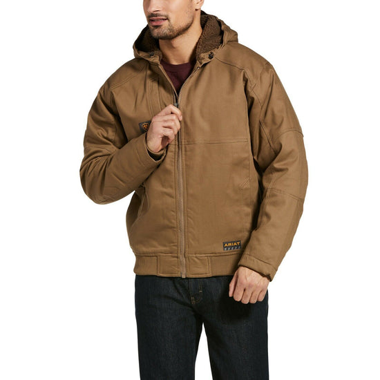 Ariat® Men's Rebar DuraCanvas Field Khaki Brown Hooded Jacket 10032964