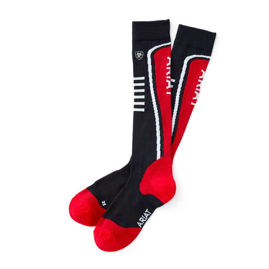 Ariat Ladies Navy & Red AriatTEK Slimline Performance Socks 10026144