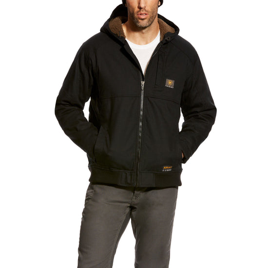 Ariat® Men's Rebar Duracanvas Black Hooded Jacket 10023915