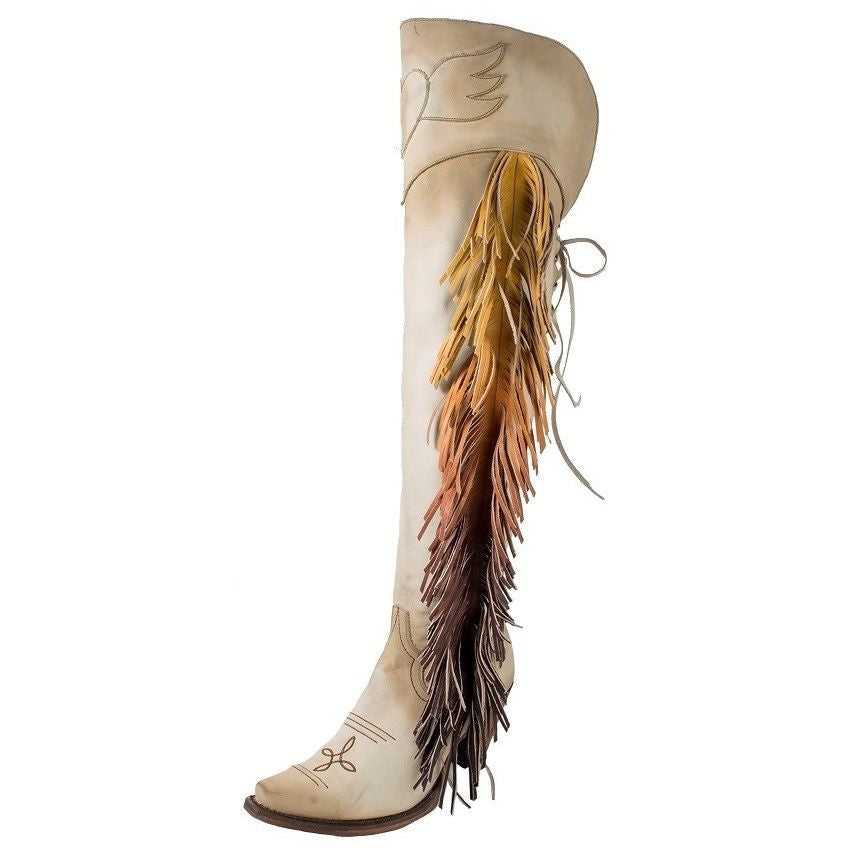 Junk Gypsy Ladies Spirit Animal Bone Suede Ombre Fringe Boot JG0022C - Wild West Boot Store
