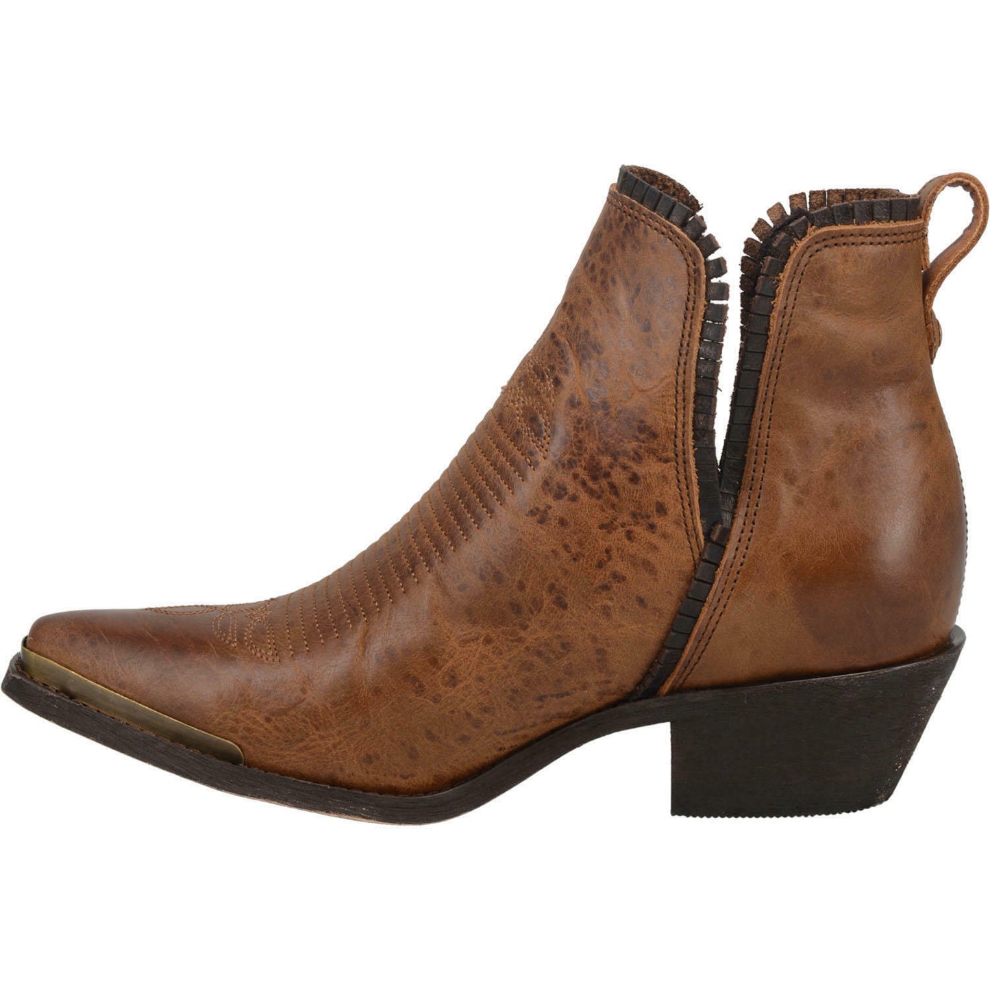 Laredo Ladies Fringette Brown Leather Booties 3173