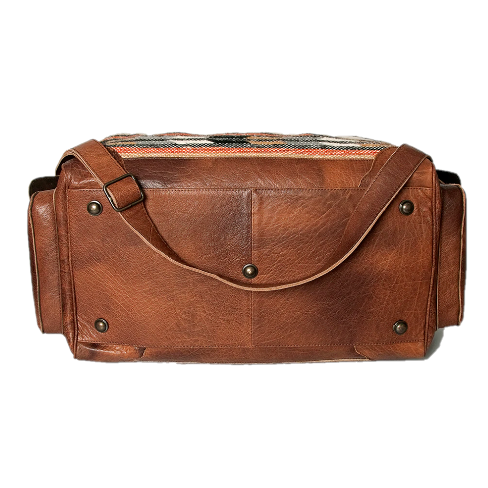 American Darling Tan Leather and Aztec Duffel Bag ADBG605F